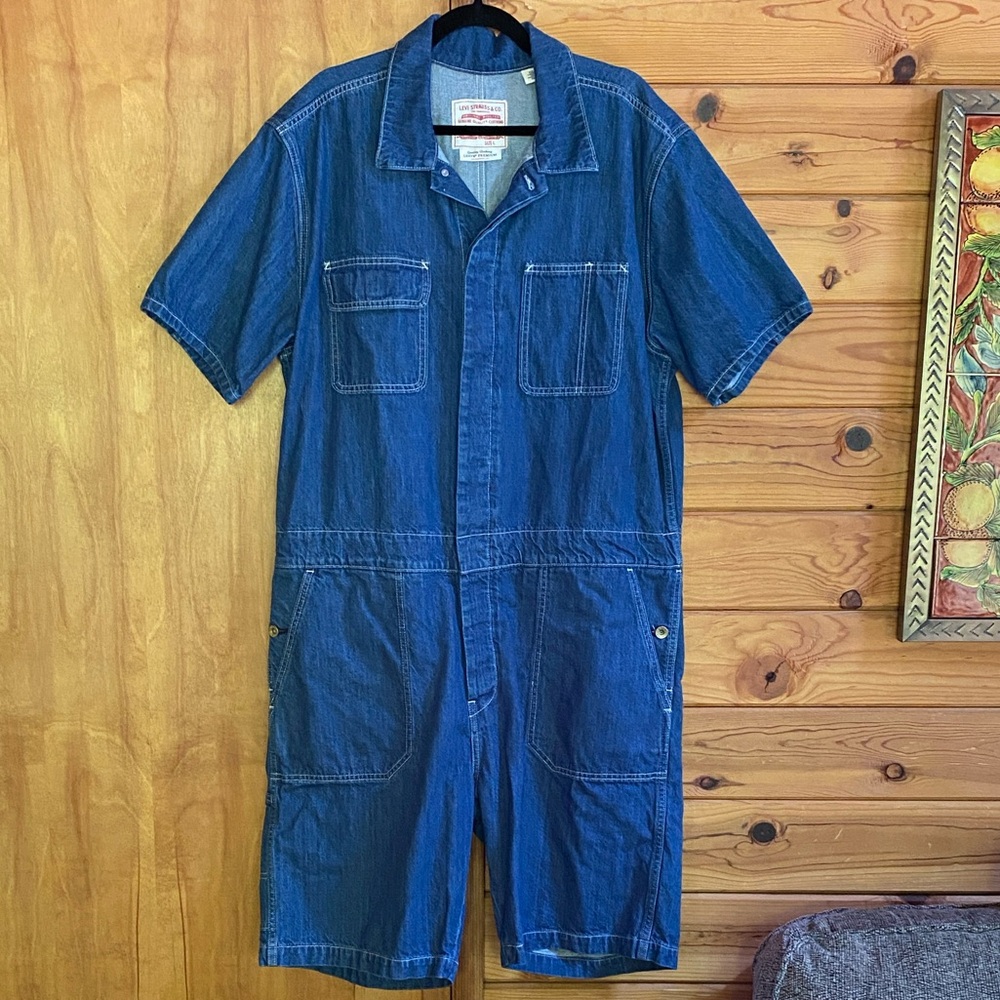Levi's Blue Jean Shorts Jumpsuit